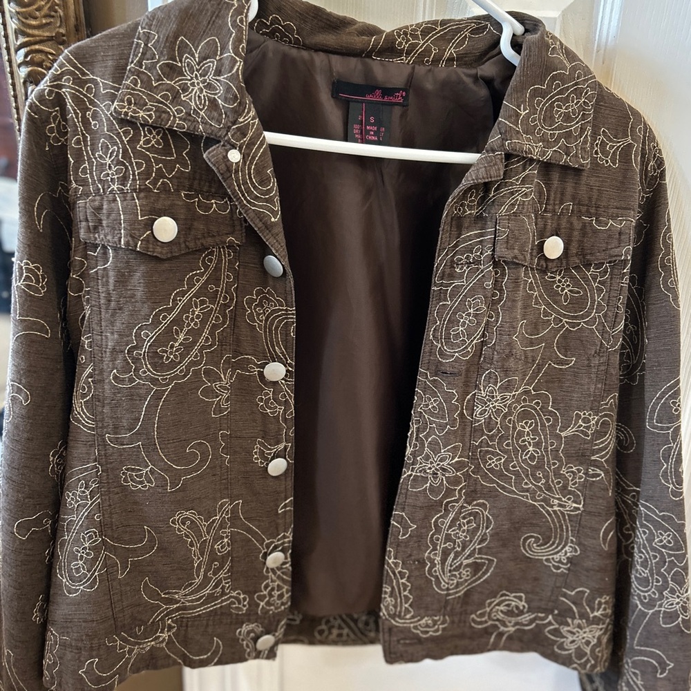 Willi Smith Brown Embroidered Jacket